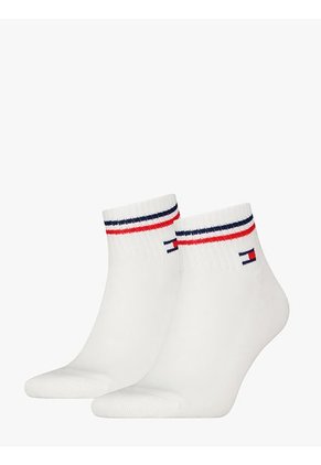 Pack Blanco De 2 Calcecines Con Logo Tommy Hilfiger