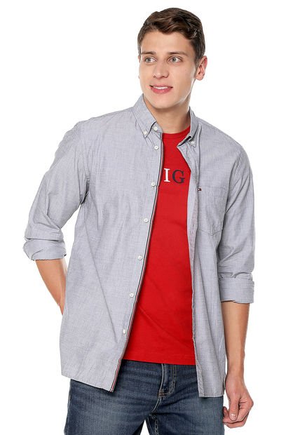Camisa Azul-Blanco Tommy Hilfiger
