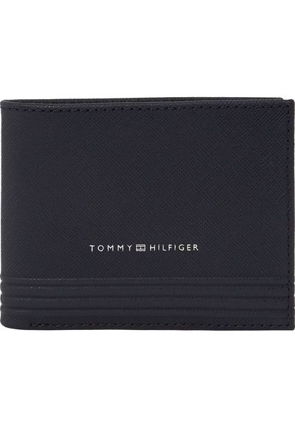 Billetera Azul TH Business De Cuero Tommy Hilfiger