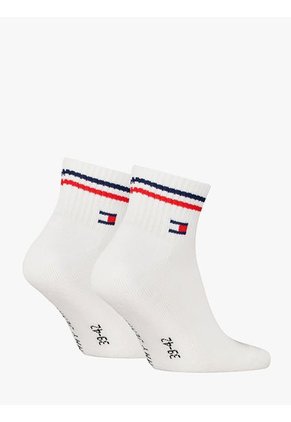 Pack Blanco De 2 Calcecines Con Logo Tommy Hilfiger