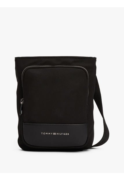Bolso Negro Cruzado TH Business Con Logo Tommy Hilfiger