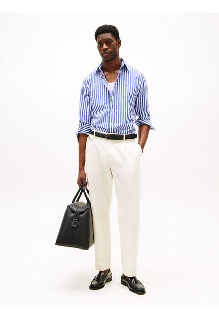 Camisa Azul TH Flex De Rayas Tommy Hilfiger