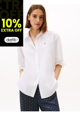 Camisa Blanca De Popelín Con Corte Oversize Tommy Hilfiger Tommy Hilfiger