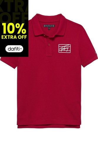 Polo Rojo Varsity Con Logo Gráfico Tommy Hilfiger Tommy Hilfiger