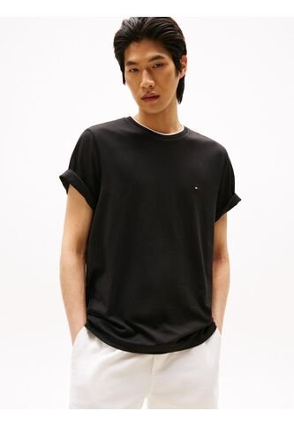 Camiseta Negra Ribeteada De Cuello Redondo Tommy Hilfiger Tommy Hilfiger
