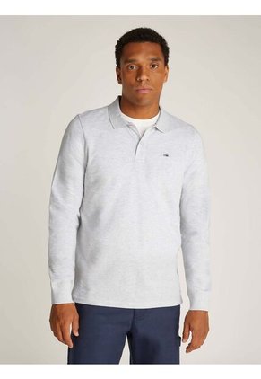 Polo Gris Manga Larga De Corte Slim Tommy Jeans