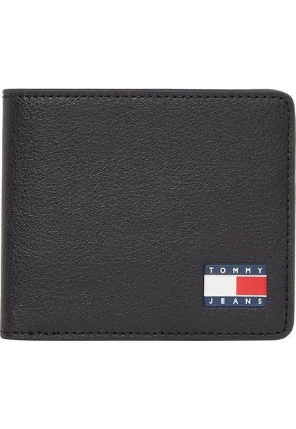 Billetera Negra Heritage Con Logo Tommy Hilfiger