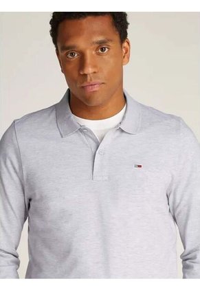 Polo Gris Manga Larga De Corte Slim Tommy Jeans