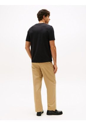 Camiseta Negra De Cuello En V Tommy Hilfiger