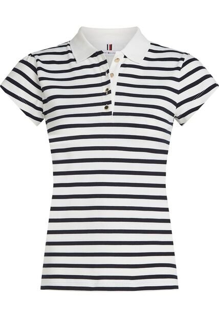 Polo Blanco Con Estampado De Estrellas Tommy Hilfiger
