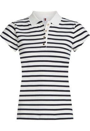 Polo Blanco Con Estampado De Estrellas Tommy Hilfiger