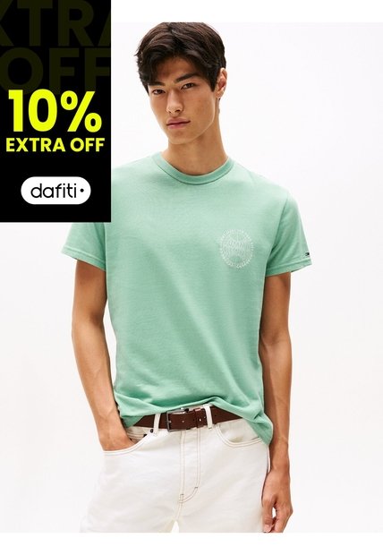 Camiseta Verde Claro Heritage Con Logo De Béisbol Tommy Jeans