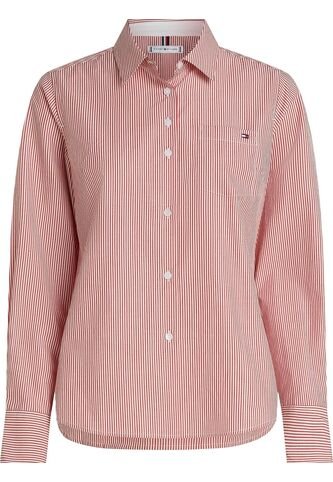 Camisa Roja Poplin A Rayas Con Logo Tommy Hilfiger Tommy Hilfiger