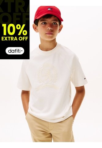 Camiseta Blanca De Cuello Redondo Con Escudo TH Tommy Hilfiger Tommy Hilfiger
