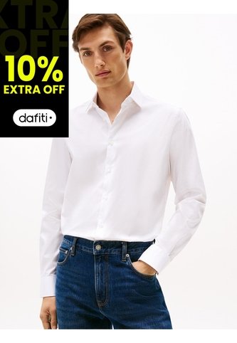 Camisa Blanca Smart Casual Con TH Flex Tommy Hilfiger Tommy Hilfiger