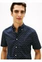 Camisa Azul Flex Poplin De Corte Regular Con Estampado De Puntos Tommy Hilfiger de Tommy Hilfiger