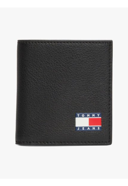 Billetera Negra Heritage Plegable Tommy Hilfiger