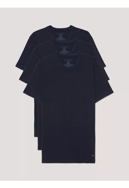 Pack Azul De 3 Camisetas De Cuello Redondo Con Logo  Tommy Hilfiger
