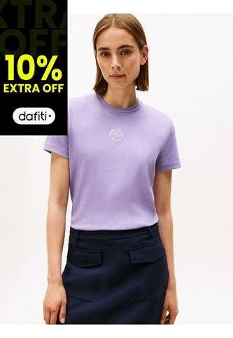 Camiseta Purpura De Corte Regular Con Diseño De Rayas Tommy Hilfiger Tommy Hilfiger