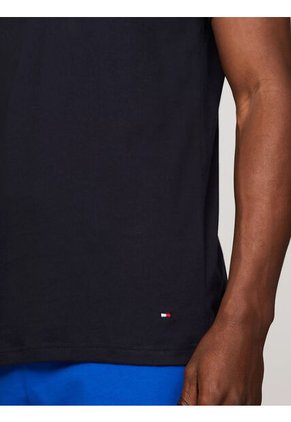 Pack Azul De 3 Camisetas De Cuello Redondo Con Logo  Tommy Hilfiger