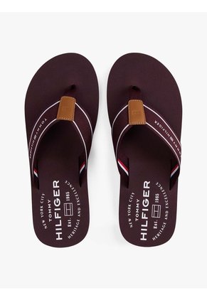 Sandalias Rojo Con Tiras De Tejido Trenzado Tommy Hilfiger