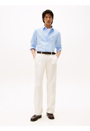 Camisa Celeste TH Flex Slim De Tejido Dobby Tommy Hilfiger