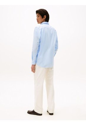 Camisa Celeste TH Flex Slim De Tejido Dobby Tommy Hilfiger