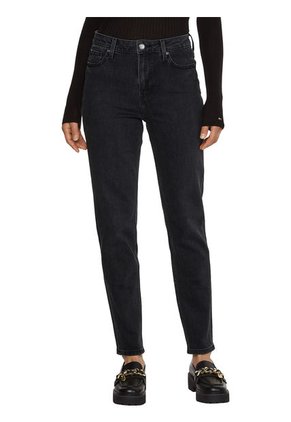 Jeans Gramercy Cónicos De Corte Mom Y Talle Alto Mujer Negro Tommy Hilfiger