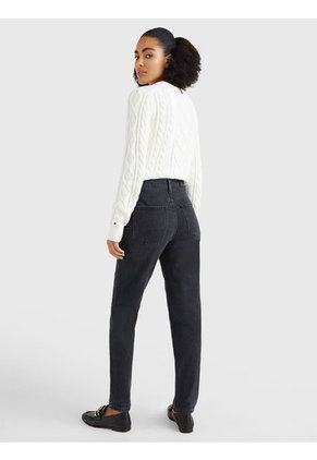 Jeans Gramercy Cónicos De Corte Mom Y Talle Alto Mujer Negro Tommy Hilfiger