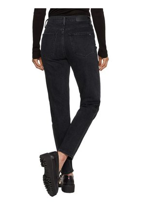 Jeans Gramercy Cónicos De Corte Mom Y Talle Alto Mujer Negro Tommy Hilfiger