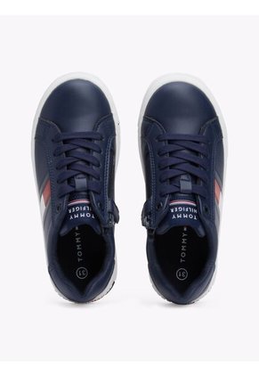 Tenis Azul De Corte Bajo Con Cordones Tommy Hilfiger