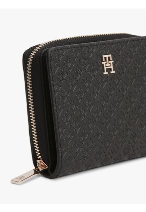 Billetera Negra Hilfiger Icon Con Solapa Y Cremallera Tommy Hilfiger