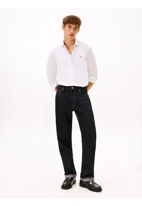 Camisa Blanca Slim Flex Con Textura Dobby Tommy Hilfiger