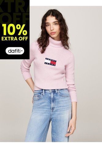 Saco Rosa Slim De Cuello Alto Y Mezcla De Lana Tommy Jeans Tommy Hilfiger