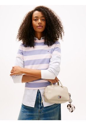 Bolso Beige Cruzado Con Logo Tommy Hilfiger