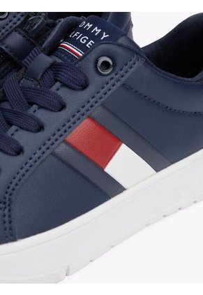 Tenis Azul De Corte Bajo Con Cordones Tommy Hilfiger