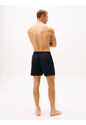 Traje Azul Marino De Baño De Medio Largo Con Logo Tommy Hilfiger