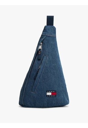 Bolso Celeste Cruzado Denim Con Logo Tommy Hilfiger
