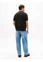 Polo Negro De Punto Tommy Badge De Corte Regular Tommy Jeans de Tommy Hilfiger