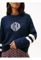 Saco Azul De Cuello Redondo Con Logo Script Gráfico Tommy Hilfiger de Tommy Hilfiger