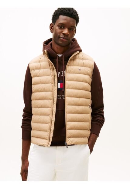 Chaleco Beige Plegable En Tejido Que Repele El Agua Tommy Hilfiger