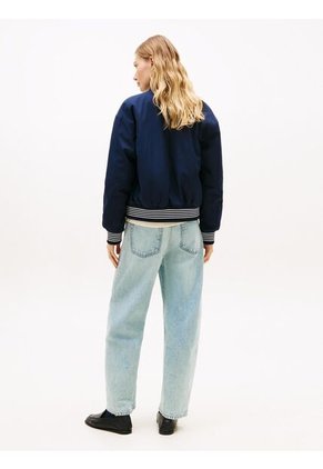 Chaqueta Azul Bomber Con Logo Script Tommy Hilfiger