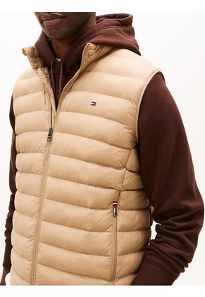 Chaleco Beige Plegable En Tejido Que Repele El Agua Tommy Hilfiger