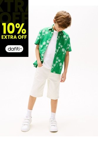 Camisa Verde De Manga Corta Con Flores Estampadas Tommy Hilfiger Tommy Hilfiger