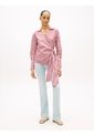 Blusa Roja Cruzada De Corte Slim Con Lazo Anudable Tommy Hilfiger de Tommy Hilfiger