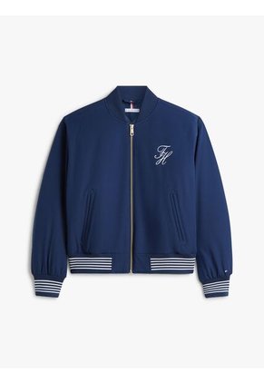 Chaqueta Azul Bomber Con Logo Script Tommy Hilfiger
