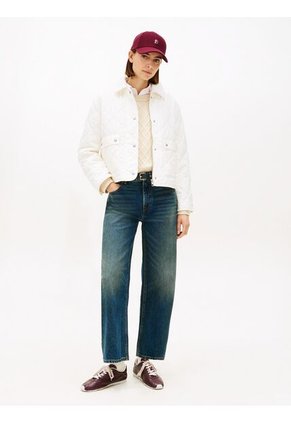 Chaqueta Blanca Acolchada Con Logo Tommy Hilfiger