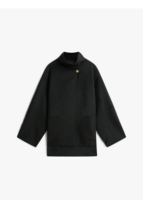 Chaqueta Negra Oversize De De Mezcla De Lana Tommy Hilfiger