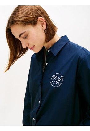 Camisa Azul Con Diseño De Rayas Con Logo Gráfico Tommy Hilfiger