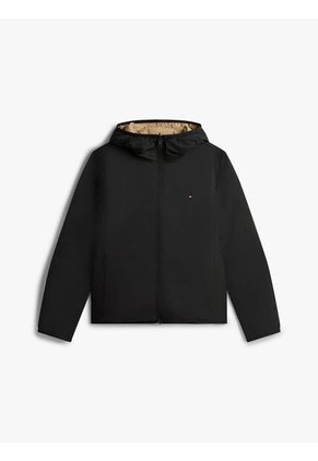 Chaqueta Negra Ligera Con Logo Tommy Hilfiger
